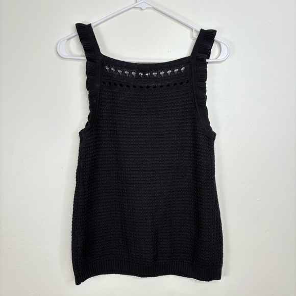 J. Crew Black Crochet Sweater Knit Tank Top Women’s Small - Picture 2 of 6